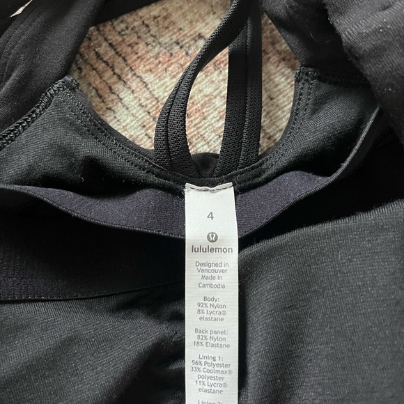 lululemon black tank with crossover back - Picture 2 of 4